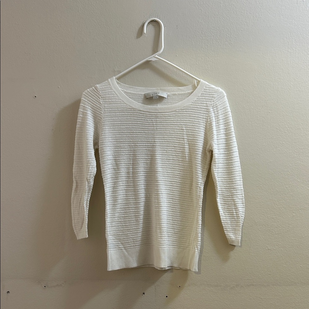 LOFT Cream Knit Sweater